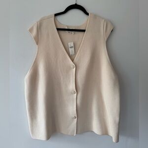 Anthropologie Cream Knit Vest
